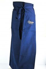 Ballantines whiskey, bistro apron, waiters apron, blue version with waiters bag