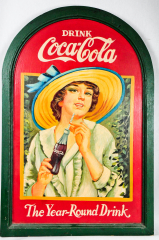 Coca Cola, Echtholz Tafel, Werbeschild The year-Round drink