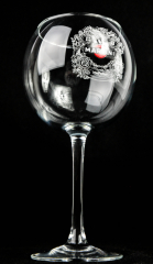 Martini Wermut, Ballonglas, Cocktail Glas, Schrift und Emblem weiß