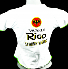 Bacardi Rum, T-Shirt Women, weiß, Gr. S V-Ausschnitt,Stormy Nights