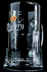 Carlsberg beer, glass / glasses, beer mug, beer tankard, beer glass 0.5l Emblem white