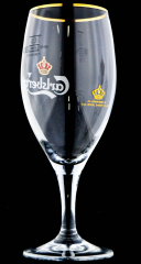 Carlsberg Bier, Pokal-Glas, Bierglas mit Goldrand 0,3l Krone hinten