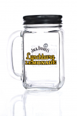 Jack Daniels Whisky, Lynchburg Lemonade Krug mit Deckel gelbes Logo