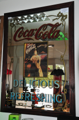 Coca Cola Werbespiegel, Barspiegel, Spiegel in Holzrahmen, 94cm x 69cm!!