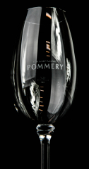 Pommery Champagner Glas, Flöte, Pommery lang weißes Branding 10cl