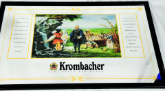 Krombacher Bier, Werbespiegel in Kunststoffrahmen schwarz Graf Judisch der 3.