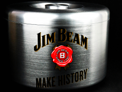 Jim Beam Whisky, Edelstahl, Eiswürfelbehälter, Flaschenkühler 10l, 3 teilig