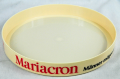Mariacron Weinbrand, Tablett, Rundtablett, Serviertablett, beige 80er Jahre
