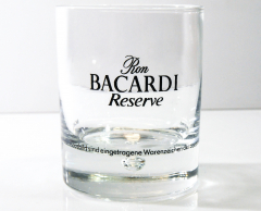 Bacardi Rum, Glas / Gläser, Tumbler Glas Ron Bacardi Reserve