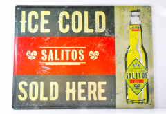 Salitos Bier, Werbeschild, Blechschild ICE COLD-SOLD HERE