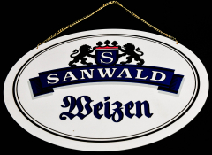 Sanwald Weizen, Hefeweizen Bier, XXL Zapfhahnschild aus Kunststoff