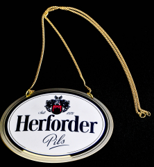 Herforder Bier, Pils, Zapfhahnschild aus Metall