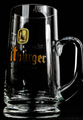 Bitburger beer, glass / glasses beer glass, Exclusive Seidel, beer mug 0.4l, very old glass