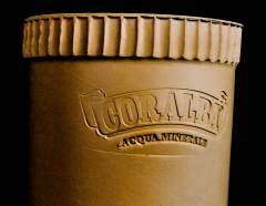 Coralba Aqua Minerale Wasser, Flaschenkühler mit Untersetzer aus Ton