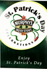 Murphys Beer, St. Patricks Schild aus Pappe, original aus den 70er Jahren