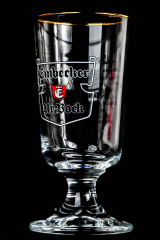 Einbecker Urbock Bier, Stutzen Glas, Cupglas mit Goldrand 0,2l