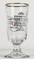 Einbecker Urbock Bier, Stutzen Glas, Cupglas mit Goldrand 0,2l