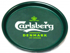 Carlsberg beer, serving tray, waiters tray, gummed green, Denmark