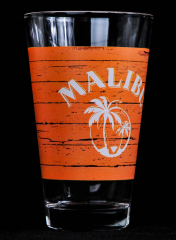Malibu Rum, Gläser, Longdrinkglas, Cocktailglas, orange Ausführung