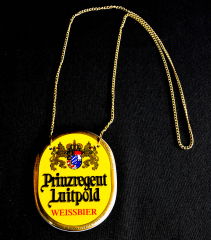 König Ludwig, Bier, Keramik Zapfhahnschild an Goldkette, Prinzregent Luitpold