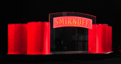 Smirnoff Vodka LED Barriser, Leuchtreklame, Leuchtwerbung, Tresenwerbung, rote Ausführung Smirnoff