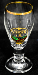 Schwarzer Steiger, Gläser, Schwarzbier, Minipokal-Bierglas, Goldrand