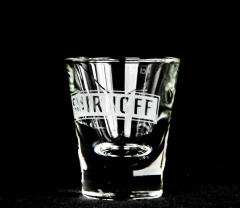 Smirnoff Vodka, Shotglas, Stamper, Kurzglas, weiß satinierter Schriftzug