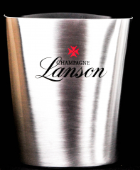 Lanson Champagner, Edelstahl gebürsteter Flaschenkühler, Eiswürfelbehälter