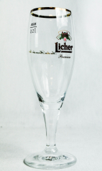 Licher Bier, Pokal Noblesse, Burg Pokalglas, Bierglas 0,2l, Goldrand