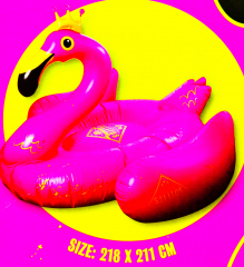 Salitos beer, XXL inflatable bathing island, swimming island, flamingo pink