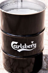 Astra beer, Carlsberg, Somersby DIE SCHWARZE TONNE grill barrel, party grill