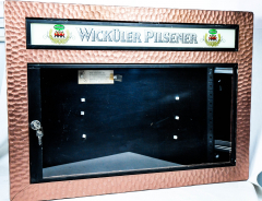 Wicküler Brauerei Pilsener, XXL Speisekartenkasten 70er Jahre, Kupferdesign, RAR