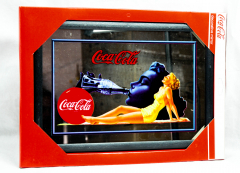 Coca Cola, Werbespiegel in Kunststoffrahmen schwarz Woman of Coca Cola