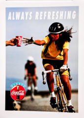 Coca Cola, Original Vertikal Poster, Plakat Always refreshing Bike
