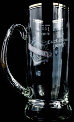 Duckstein Bierkrug, Glas / Gläser, Bierglas mit Silberrand, Karsten Kehrein 0,5l