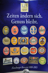 Flensburger Pilsener 125 Jahre Poster, Plakat Zeiten ändern sich II
