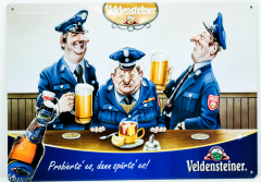 Veldensteiner Bier, Blechschild, Werbeschild Polizei