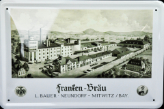 Frankenbräu Bier Blechschild, Werbeschild Neundorf Brauerei