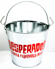 Desperados beer, ice cube bucket, bottle cooler, galvanized, red logo, Flavoure