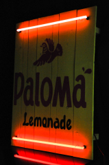 Paloma Lemonade, Echtholz Echt Neon Leuchtreklame Leuchtwerbung Dimmbar sehr rar!