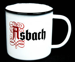 Asbach Uralt Weinbrand, Emaile Metall Becher, Kaffeebecher, Tasse The big Buck