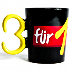 Jacobs coffee mug / coffee cup, mug 3 for 1 promotional mug, black