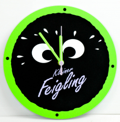 Kleiner Feigling, Wanduhr, schwarz-grün, Kleiner Feigling Augen Uhr
