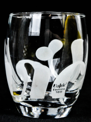 Volvic Wasser, Trinkglas weiß satinierte Schrift, Editionsglas 2011