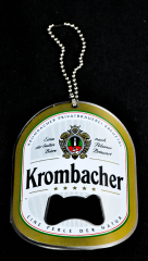 Krombacher Bier, Flaschenöffner, Kapselheber aus Metall Etikett