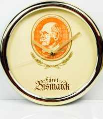 Fürst Bismarck, Kunststoff Wanduhr, Beige-Messing, Fürst Bismarck Uhr