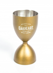 Bacardi Rum Oakheart, stainless steel jigger, measuring cup 2cl, 4cl, bronze