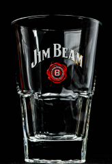 Jim Beam Whisky, Massives Longdrinkglas im Relief, Whiskyglas, alte Ausführung