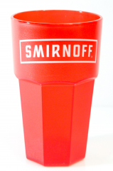 Smirnoff Vodka, Acryl, Kunststoffbecher rote Ausführung, Glas, Gläser