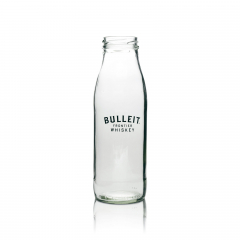 Bulleit Whiskey Bourbon, American milk can, milk bottle as a glass, glasses